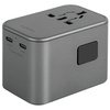 ENERGEA ład. siec. 1xUSB+2xUSB-CPD-PPS-QC 3.0 65W 1A2C adapter 4w1 US/UA/EU/UK szary/gunmetal Travelworld Adapter GaN65W