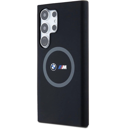 Etui BMW M Silicone Printed Ring MagSafe na Samsung Galaxy S24 Ultra - czarne
