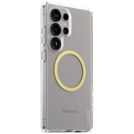 Etui CARE by PanzerGlass Flagship Urban Combat Chardonnay QI do Samsung Galaxy S25 Ultra - przezroczysty
