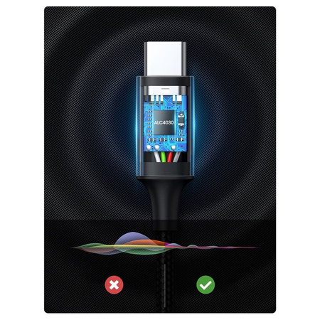 Ugreen kabel audio stereo AUX 3,5 mm mini jack - USB Typ C do telefonu tabletu 1m czarny ( 20192)