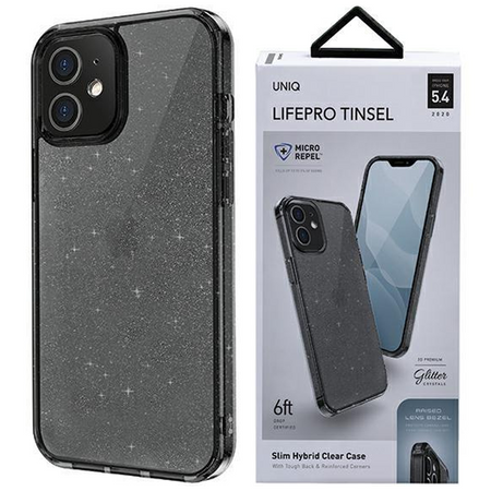 UNIQ etui LifePro Tinsel iPhone 12 mini 5,4" czarny/vapour smoke