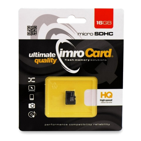 IMRO KARTA MICROSD 16GB DO SMARTFONÓW TABLETÓW BEZ ADAPTERA SZYBKA PRĘDKOŚĆ