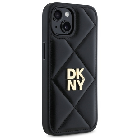 DKNY ETUI DO IPHONE 15 6.1 QUILTED STACK LOGO Z LUKSUSOWYM WYKOŃCZENIEM