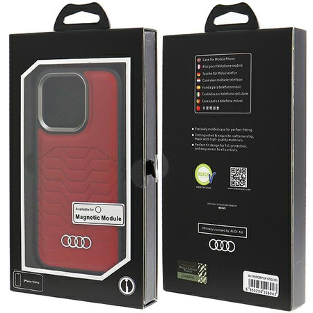 AUDI SYNTHETIC LEATHER CASE DO IPHONE 15 PRO 6.1 DO MAGSAFE OCHRONA