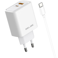 BELINE ŁADOWARKA SIECIOWA 45W GAN DO USB-C USB-A Z KABLEM USB-C USB-C
