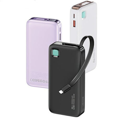 USAMS POWERBANK 10000 MAH DO LIGHTNING ZWIJANY KABEL PD 20W DO APPLE IPHONE