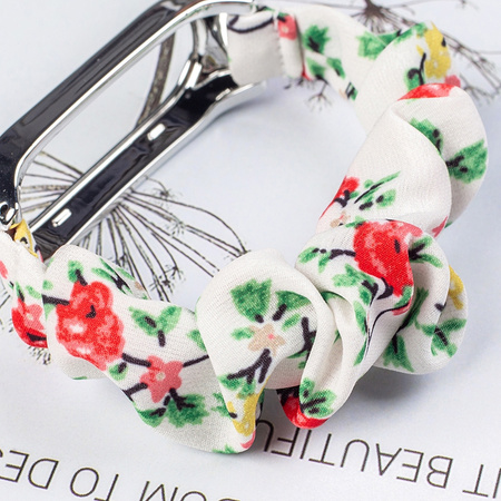 Materiałowa opaska do Xiaomi Mi Band 6 / 5 / 4 / 3 pasek bransoletka gumka scrunchies czerwony