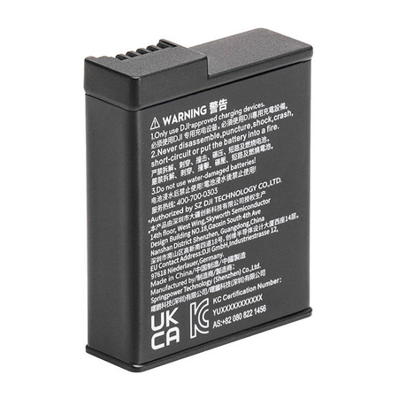 DJI AKUMULATOR BATERIA DO DJI OSMO ACTION 3 DO AKCJI SZYBKI CZAS ŁADOWANIA