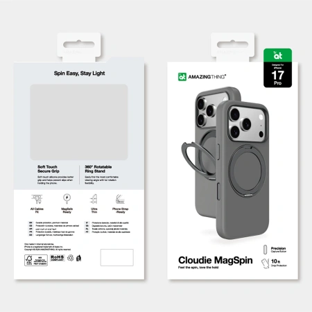 AMAZINGTHING ETUI CLOUDIE DO IPHONE 17 PRO Z PODSTAWKĄ BEZPIECZEŃSTWO