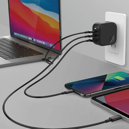 ENERGEA ład. siec. 1xUSB+2xUSB-CPD-PPS-QC 3.0 66W 2C1A czarny/black US+EU Travelite GAN66