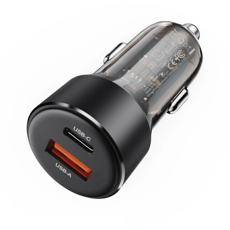 ACEFAST ŁADOWARKA SAMOCHODOWA 60W USB-A USB-C DO TELEFONÓW Z FUNKCJĄ QC 3.0