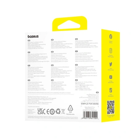 BASEUS SŁUCHAWKI BOWIE E5 TWS BEZPRZEWODOWE DO TELEFONÓW TABLETÓW BLUETOOTH