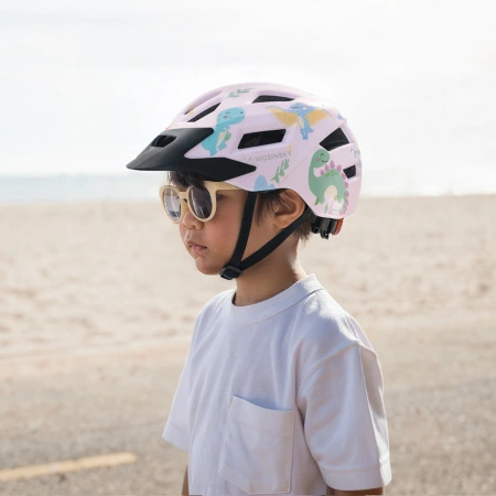 Kask rowerowy dziecięcy MTB Wozinsky z odpinanym daszkiem 52-56 cm - różowy
