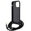 Etui Karl Lagerfeld KLHCP14XSAKCPSK na iPhone 14 Pro Max 6.7" hardcase - czarne Crossbody Saffiano Metal Pin Karl&Choupette