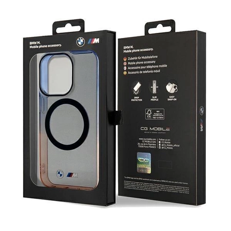 Etui BMW Gradient Bumper MagSafe na iPhone 15 Pro Max - szare