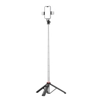 HURTEL SELFIE STICK TRIPOD TETELESKOPOWY 1.3M DO TELEFONÓW Z LAMPĄ PODWÓJNĄ