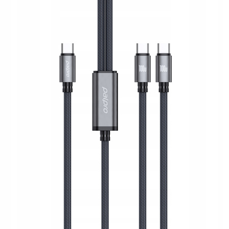 PALPRO KABEL USB-C - 2X USB-C SZYBKIE ŁADOWANIE DO SAMSUNG APPLE 100W 1M