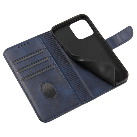 Magnet Case elegancki futerał etui pokrowiec z klapką i funkcją podstawki Xiaomi Redmi K40 Pro+ / K40 Pro / K40 / Poco F3 / Mi 11i niebieski