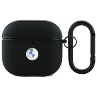 BMW ETUI POKROWIEC NA SŁUCHAWKI AIRPODS 4 DO APPLE SKÓRZANY LOGO SREBRNE