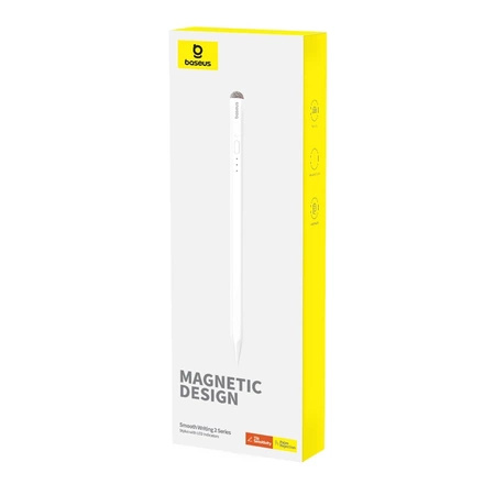 Rysik z aktywną końcówką Baseus Smooth Writing 2 Overseas Edition do iPad z kablem USB-C i wymienną końcówką - biały