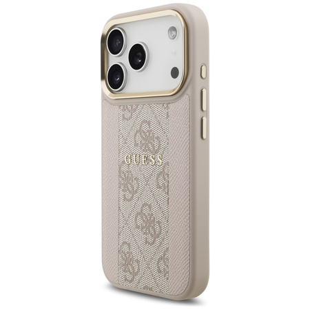 Etui Guess 4G Stripe MagSafe do iPhone 17 Pro różowy
