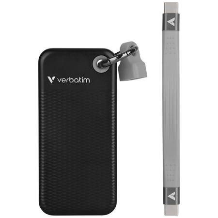 Dysk Zewnętrzny Verbatim Pocket SSD 2TB - brelok do kluczy z kablem USB-C 3.2 gen.2 czarno-szary/black-grey 32194