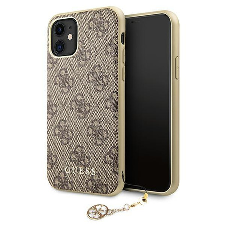 Etui Guess GUHCN61GF4GBR na iPhone 11 / Xr brown/brązowy 4G Charms Collection