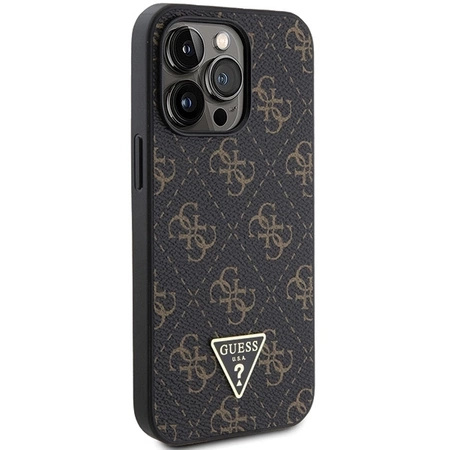 Etui Guess 4G Triangle Metal Logo na iPhone 14 Pro - czarne