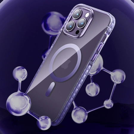 KINGXBAR ETUI DO IPHONE 14 PRO DO MAGSAFE PQY ICE CRYSTAL MAGNETYCZNE SZARE