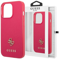 Guess GUHCP13LPS4MF iPhone 13 Pro / 13 6,1" różowy/pink hardcase Saffiano 4G Small Metal Logo