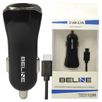BELINE ŁADOWARKA 2XUSB 2,1A DO IPHONE 12 13 14 15 ANDROID SZYBKIE ŁADOWANIE