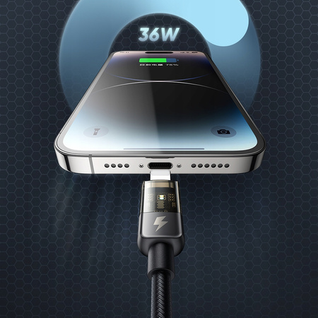  McDodo Kabel Prism, szybki, wytrzymały, USB-C, do iPhone, 36W, 1.2m, czarny