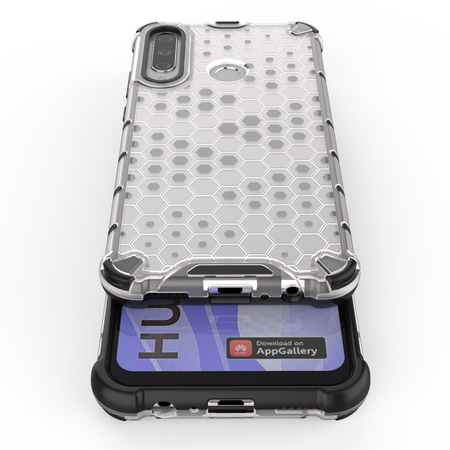Honeycomb etui pancerny pokrowiec z żelową ramką Huawei Y6p przezroczysty
