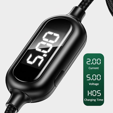 USAMS KABEL PLECIONY DO LIGHTNING 1,2M DO IPHONE IPAD 2A LED SZYBKIE