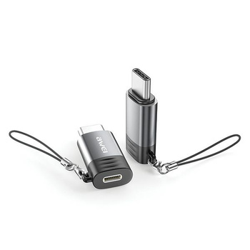 AWEI ADAPTER DO LIGHTNING DO USB-C DO IPHONE 12 13 14 2W1 Z FUNKCJĄ