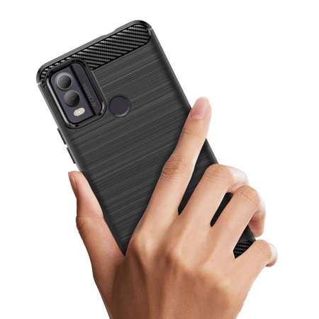 Etui silikonowe Carbon Case do Nokia C22 - czarne