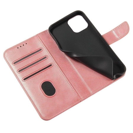 Magnet Case elegancki futerał etui pokrowiec z klapką i funkcją podstawki Xiaomi Redmi Note 11 Pro+ 5G (China) / 11 Pro 5G (China) / Mi11i HyperCharge / Poco X4 NFC 5G różowy