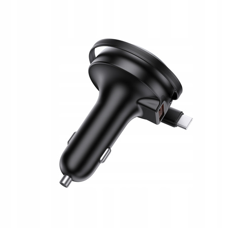 PALPRO SZYBKA ŁADOWARKA SAMOCHODOWA 2X USB-A USB-C KABEL ZWIJANY 53W