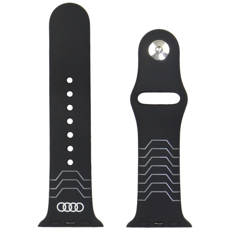 AUDI PASEK SILIKONOWY DO APPLE WATCH 40 41 42MM CZARNY GEOMETRYCZNY DESIGN