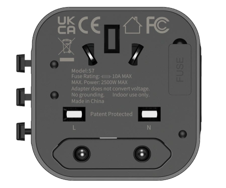 JELLICO uniwersalny adapter podróżny S7 Max 2500W Czarny