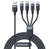 Kabel USB 4w1 USB-A - 2 x USB-C / Lightning / Micro do ładowania i transmisji danych 1.2m Joyroom S-1T4018A18 - czarny