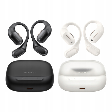 MCDODO SŁUCHAWKI BEZPRZEWODOWE ZAUSZNE BLUETOOTH 5.4 Z MIKROFONEM ETUI CLIP