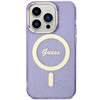 Etui Guess GUHMP14LHCMCGU na iPhone 14 Pro purpurowy/purple hardcase Glitter Gold MagSafe