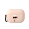 Etui Karl Lagerfeld KLAP2RUNIKP na AirPods Pro 2 cover - różowe Silicone Karl Head 3D
