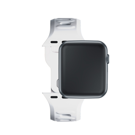 42/44/45/46/49 mm White (big) - 3mk Silicone Watch Strap for Apple