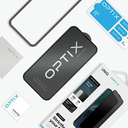 UNIQ OPTIX SZKŁO PRIVACY DO IPHONE 15 PLUS 6.7 14 PRO MAX 6.7 Z APLIKATOREM