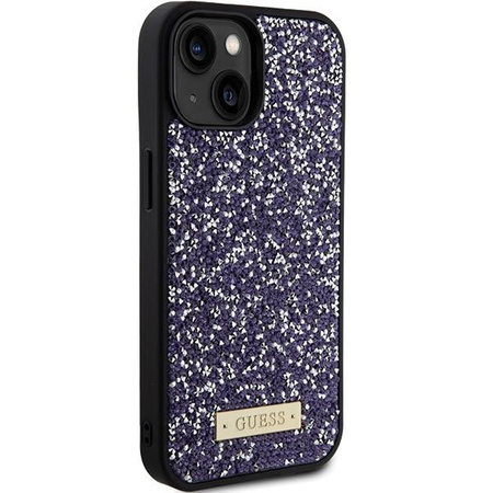 Etui Guess Rhinestone Metal Logo na iPhone 15 - różowe