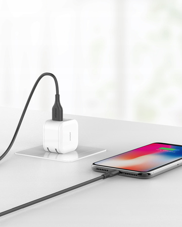 INNOSTYLE JAZZY KABEL USB LIGHTNING MFI SZYBKIEGO ŁADOWANIA DO IPHONE KEVLAR 2M CZARNY