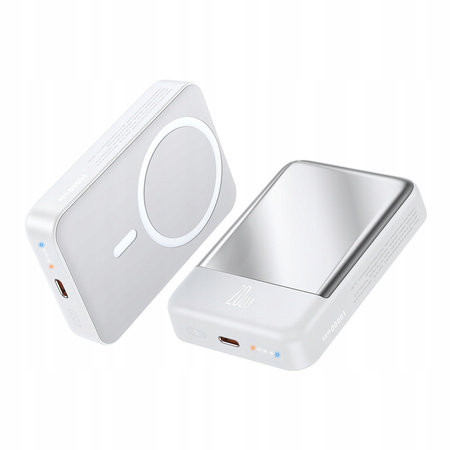 MCDODO POWERBANK BEZPRZEWODOWY 10000MAH 20W INDUKCYJNY + KABEL USB-C DO MAGSAFE IPHONE 12 13 14 15 MINI PLUS PRO MAX BIAŁY