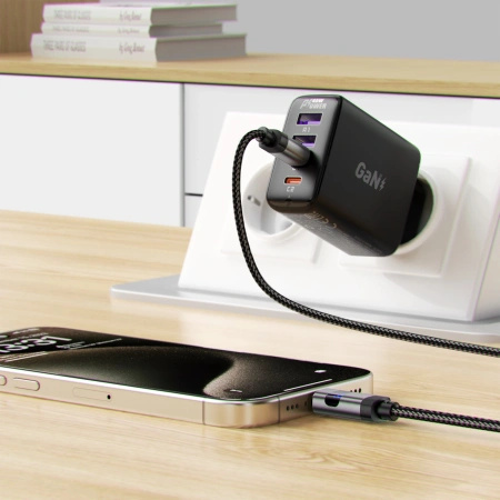 ACEFAST KABEL USB-C DO USB-C Z WYŚWIETLACZEM 66W 1.2M DO ŁADOWANIA S10 S20